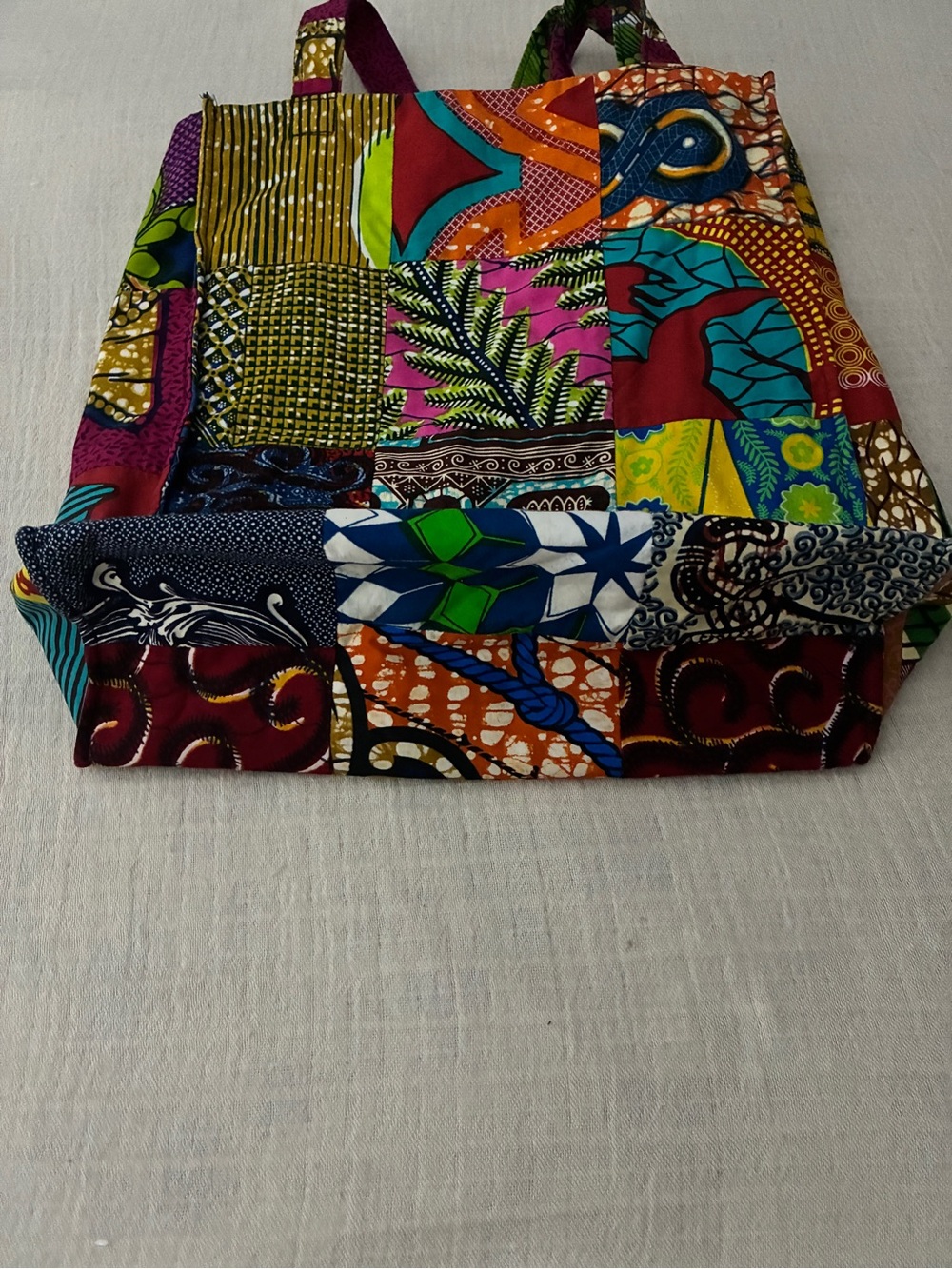Gorgeous Boho Chic Unique Handmade Patchwork Vibrant Tote Bag, Like New - Picture 7 of 16